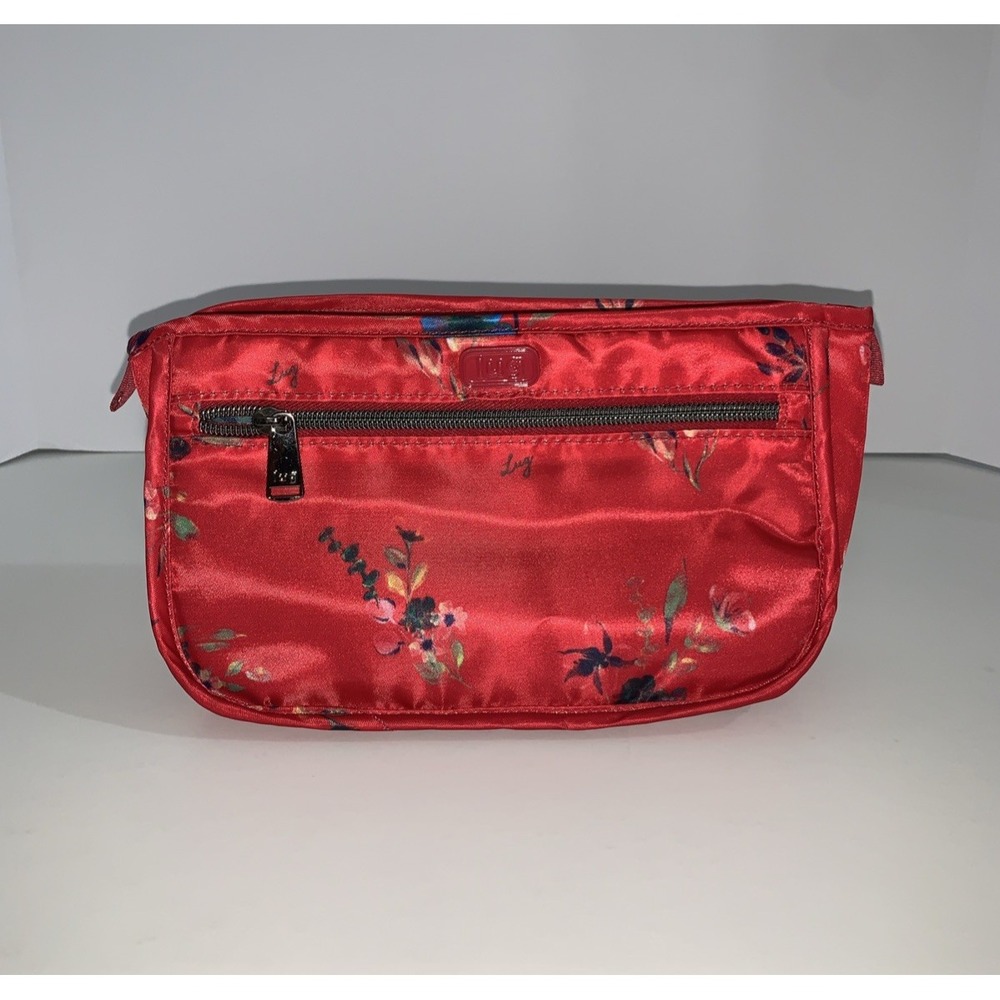 Lug Cosmetic Organizer Bag Parasail Red Floral Makeup Travel Toiletry Case